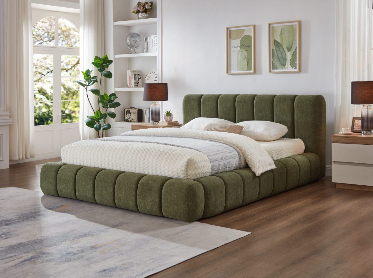 Modern Channel-Tufted Upholstered Platform Bed-T2240