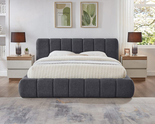 Modern Channel-Tufted Upholstered Platform Bed-T2240