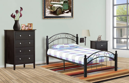Metal and Wood Platform Bed-T2320