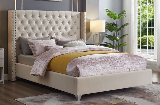 Luxury Velvet Platform Bed-T2380