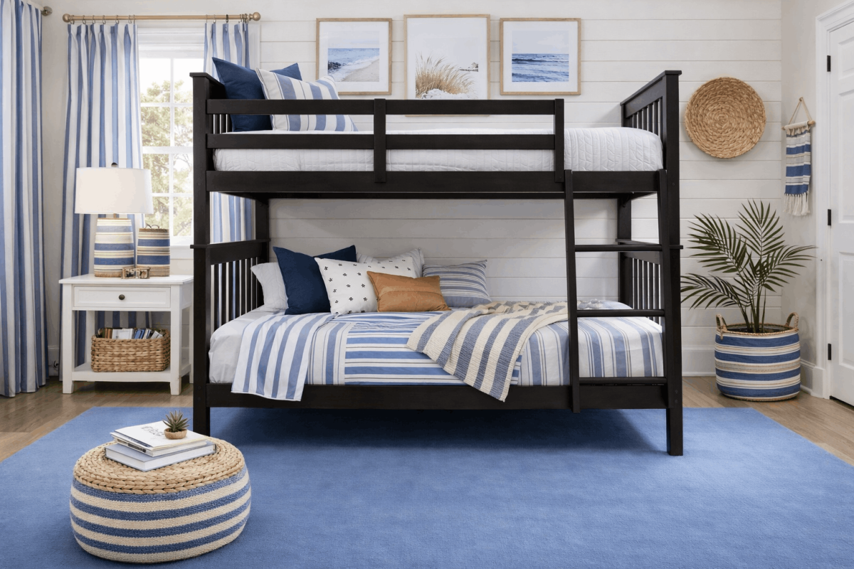 Convertible Double Over Double Solid Wood Bunk Bed-T2502