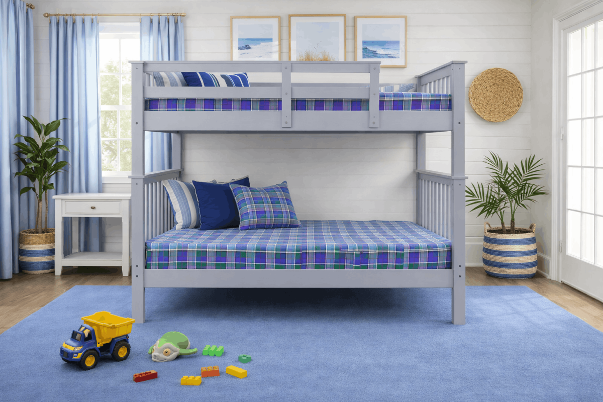 Convertible Double Over Double Solid Wood Bunk Bed-T2502