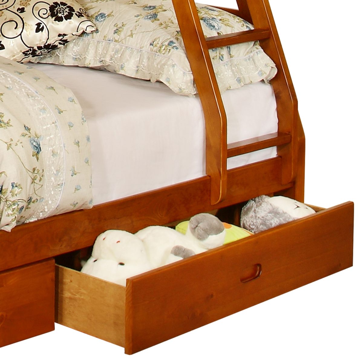 Twin Over Full Bunk Bed with Storage Drawers – Solid Wood – 4 Colors-T2700