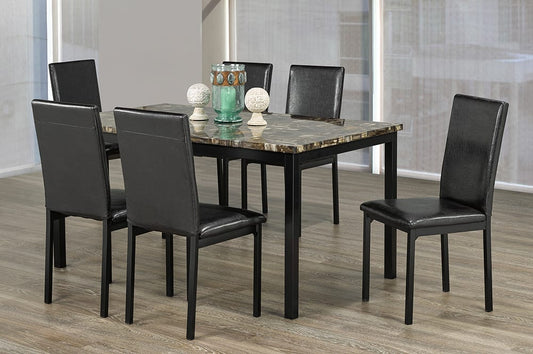7-Piece Faux Marble Dining Set-T3201