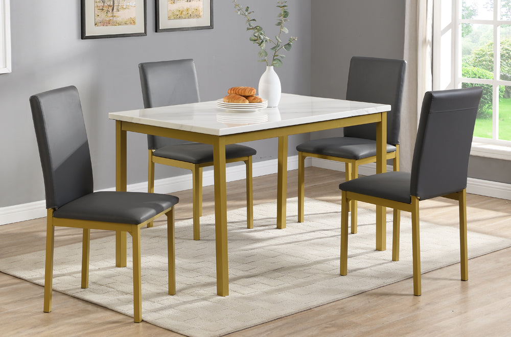 48″ Modern Faux Marble Dining Set-T3204