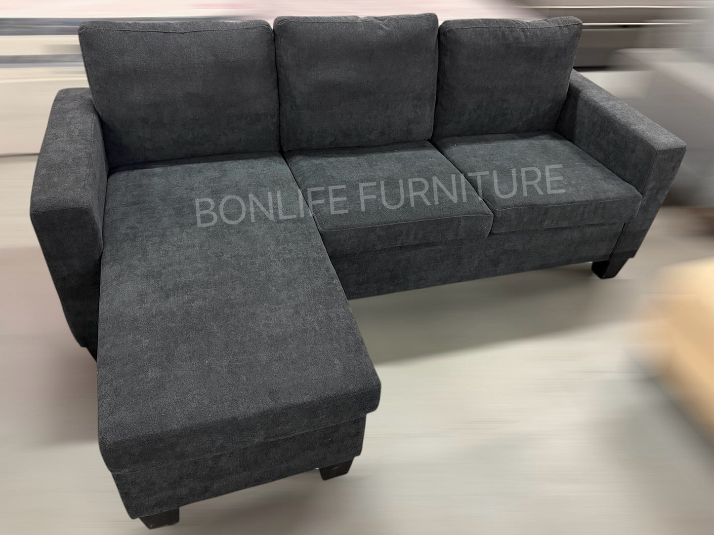 Reversible Fabric Sectional Sofa with Drop-Down Tray – TATE