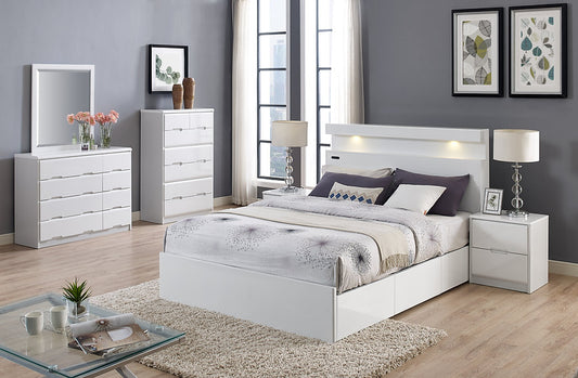 Modern White Piano Lacquer Bed Frame-CRADLE