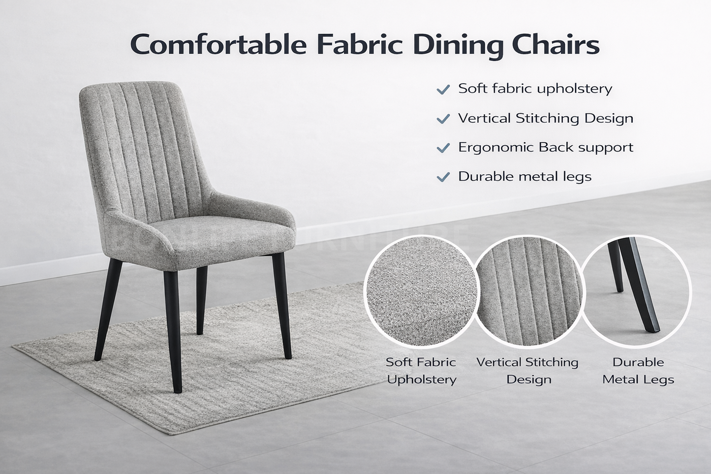 Modern 7-Piece Dining Table Set with Upholstered Chairs-I1510