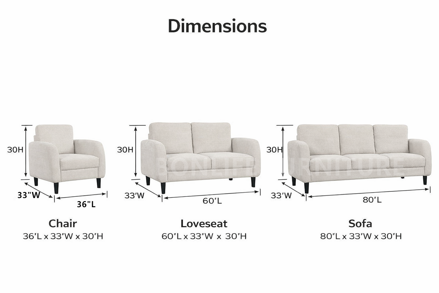 Modern Fabric Sofa Collection Grey Beige | Sofa Loveseat Chair -I8251