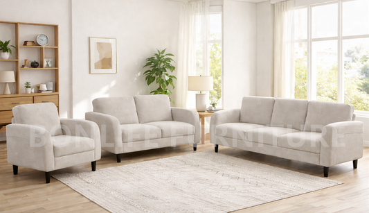 Modern Fabric Sofa Collection Grey Beige | Sofa Loveseat Chair -I8251
