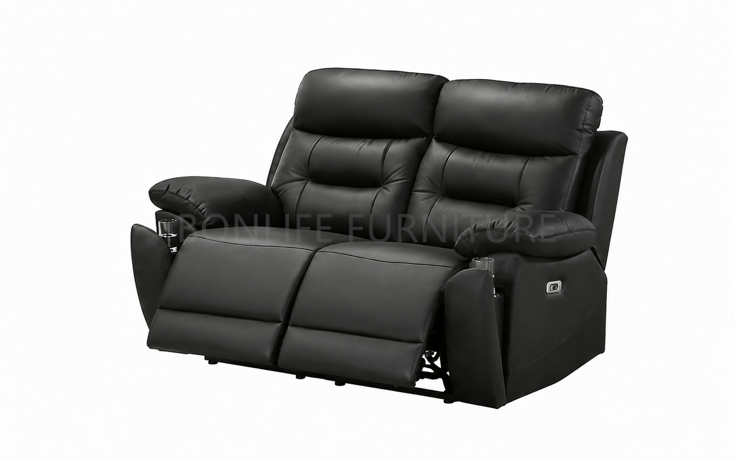 Power Recliner Collection – Midnight Black Genuine Leather Match-I8161