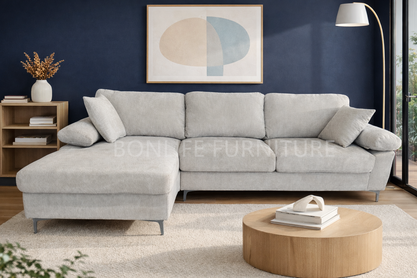 Modern Fabric Sectional Sofa with Chaise-NOVA