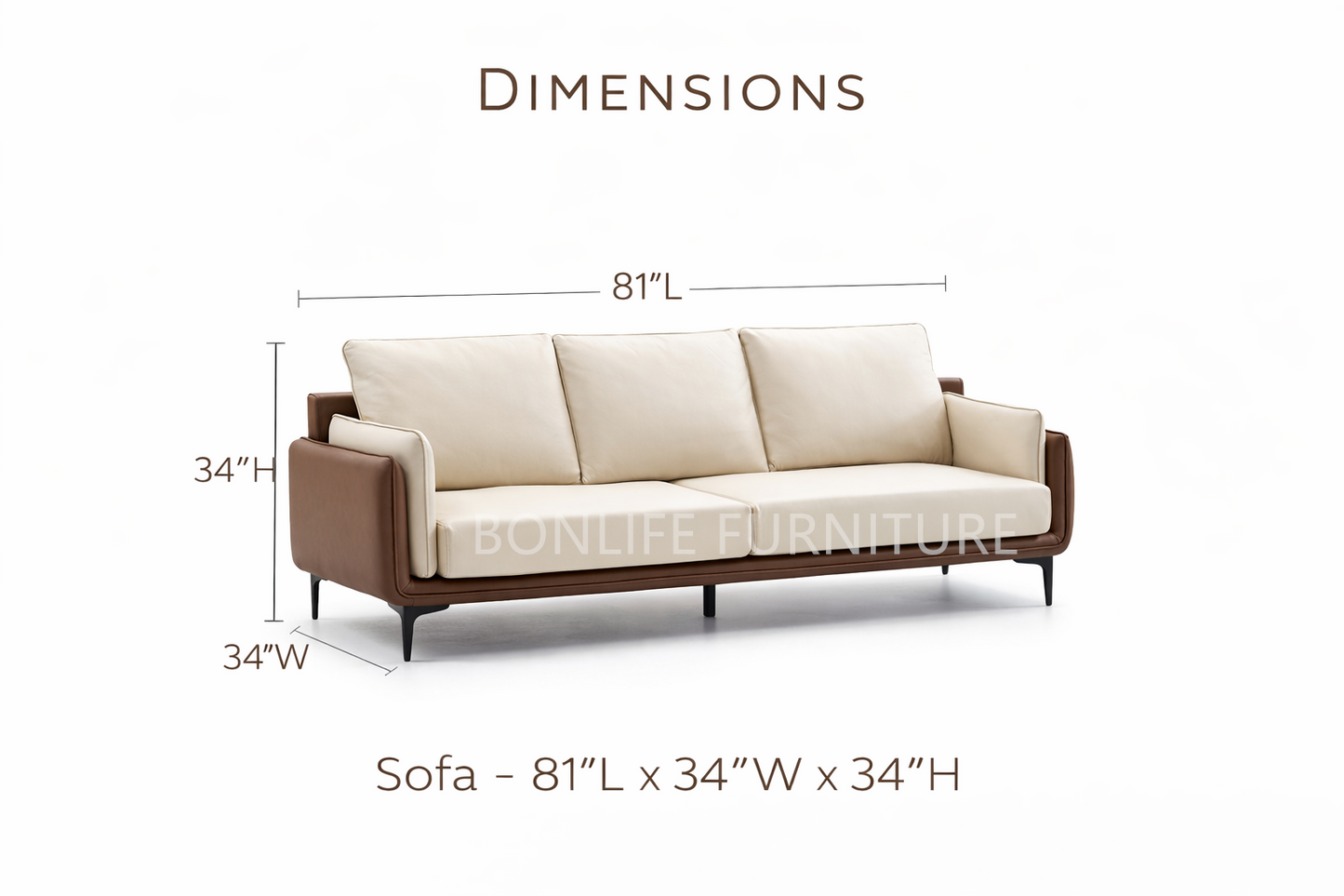 Modern Two-Tone Cream & Mocha Sofa Collection – I8210