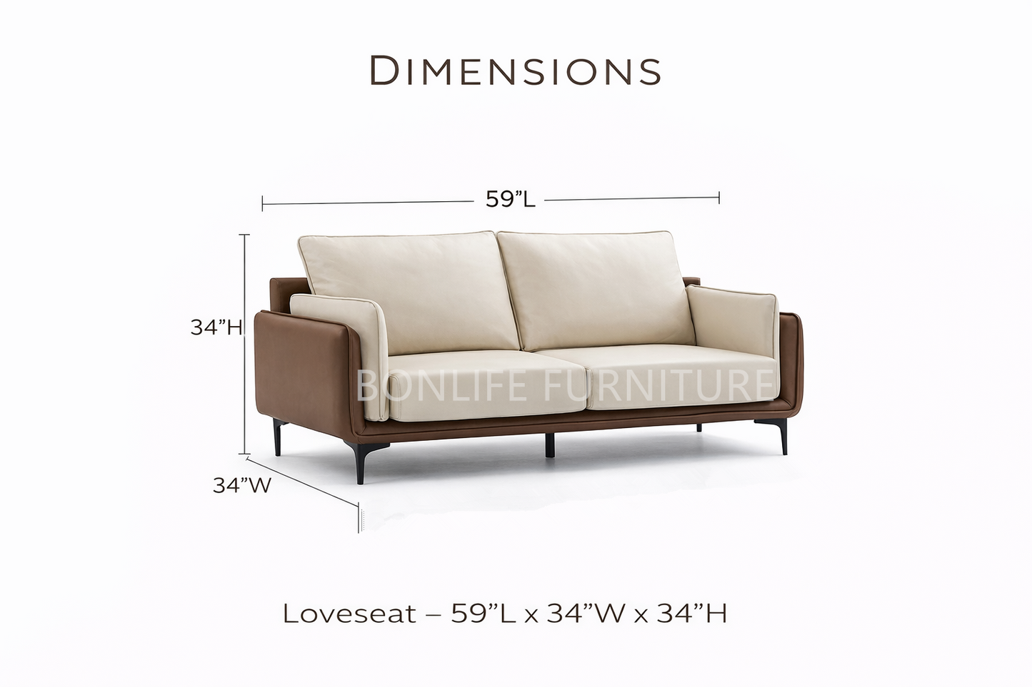 Modern Two-Tone Cream & Mocha Sofa Collection – I8210