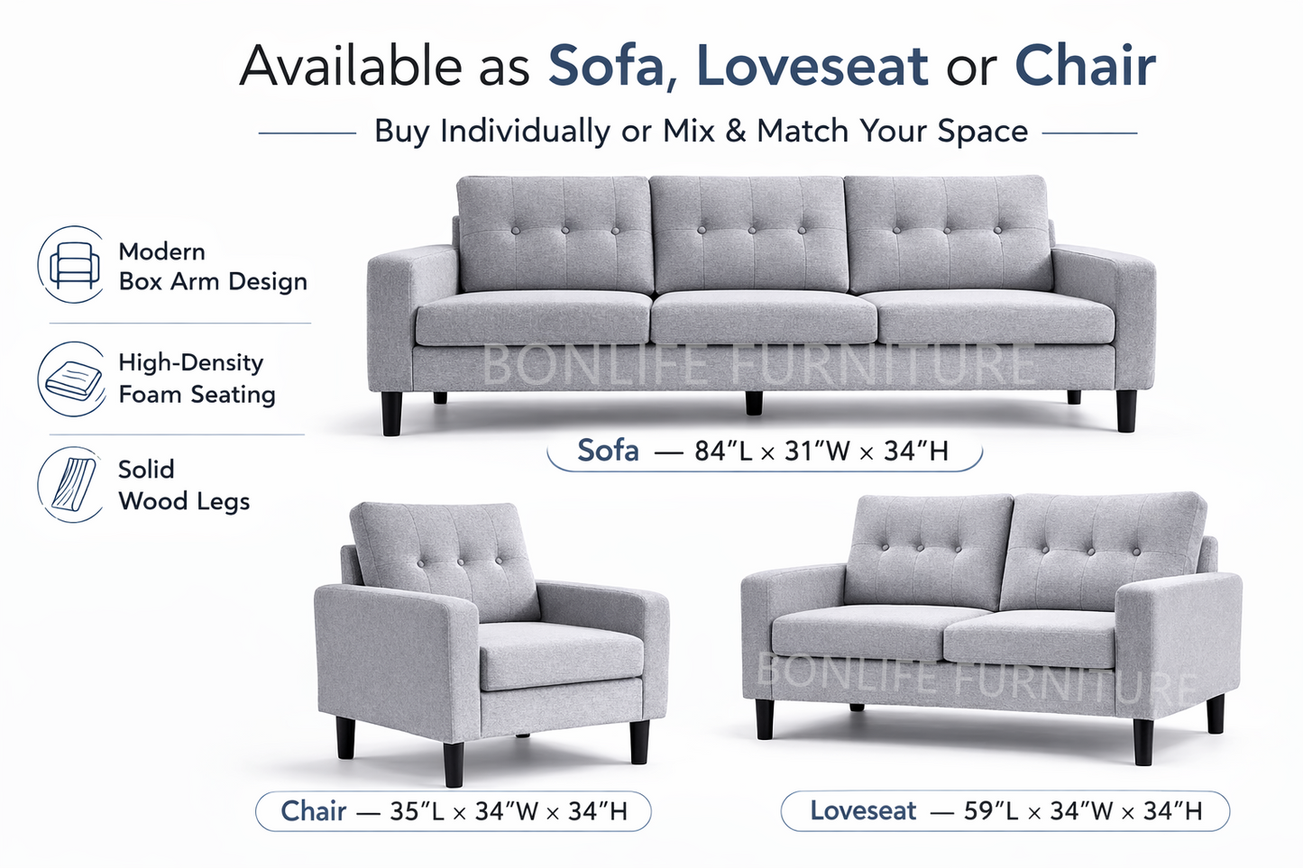 Modern Upholstered Sofa Collection-I8230