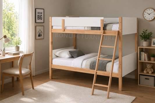 Single Over Single Bunk Bed – Solid Wood Convertible-T2515
