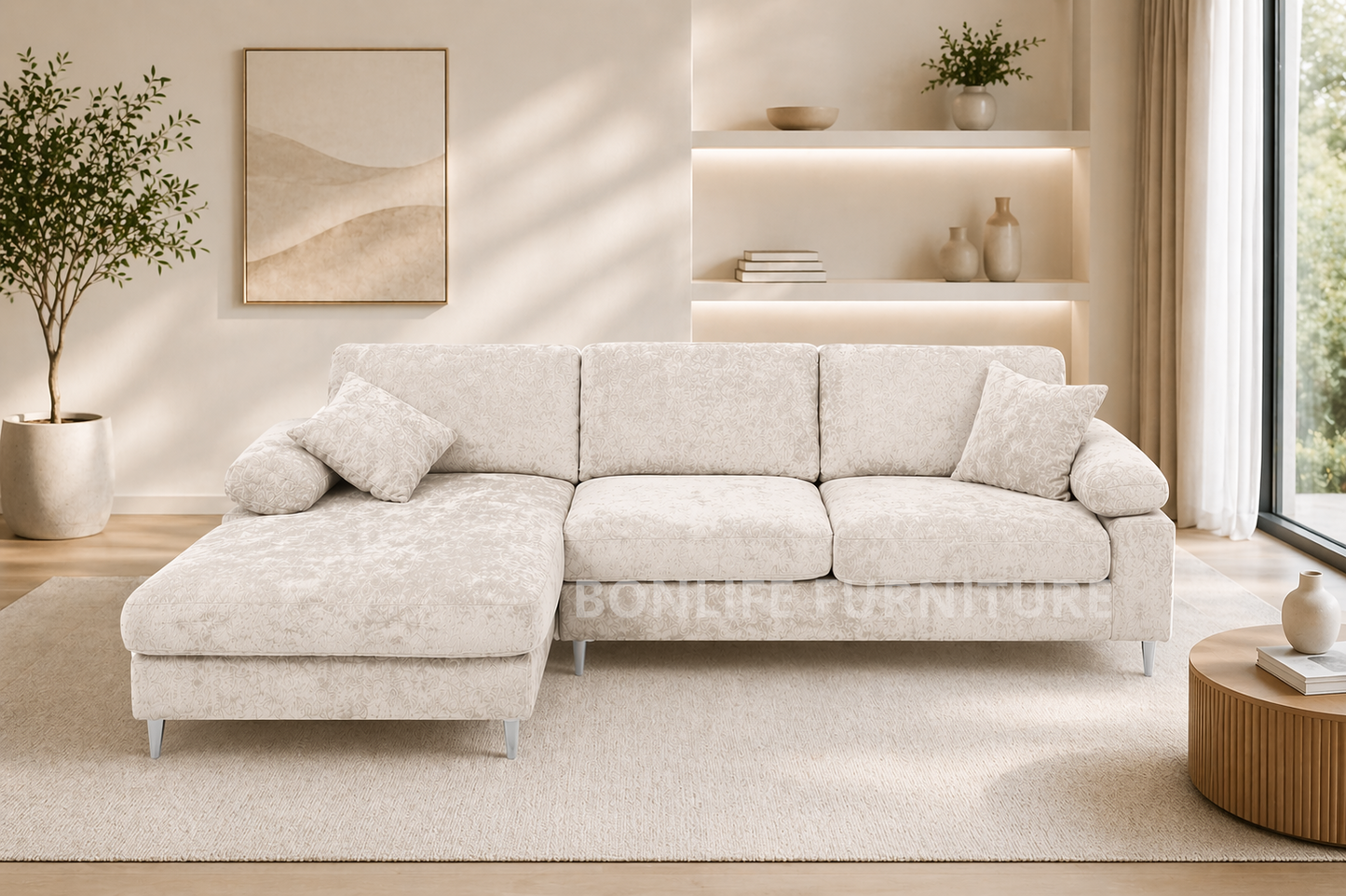 Modern Fabric Sectional Sofa with Chaise-NOVA