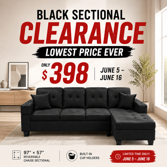 Modern Fabric Sectional Sofa with Cup Holders-D6212