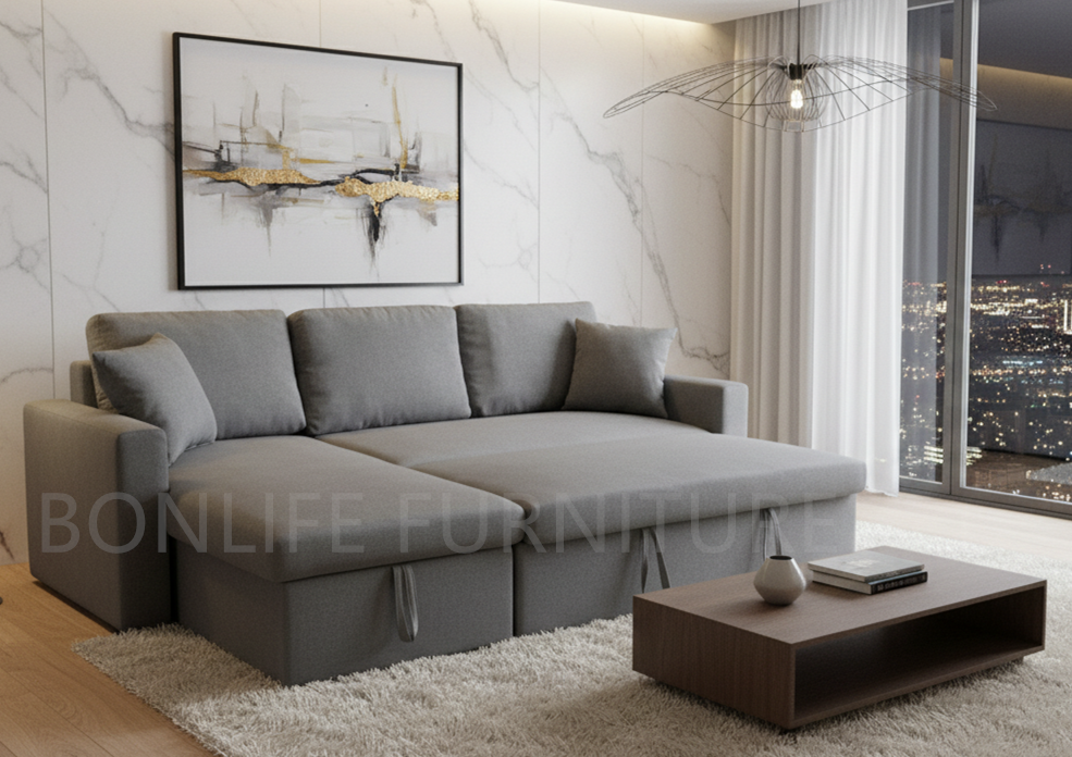 Sectional Sofa Bed with Storage-D1642