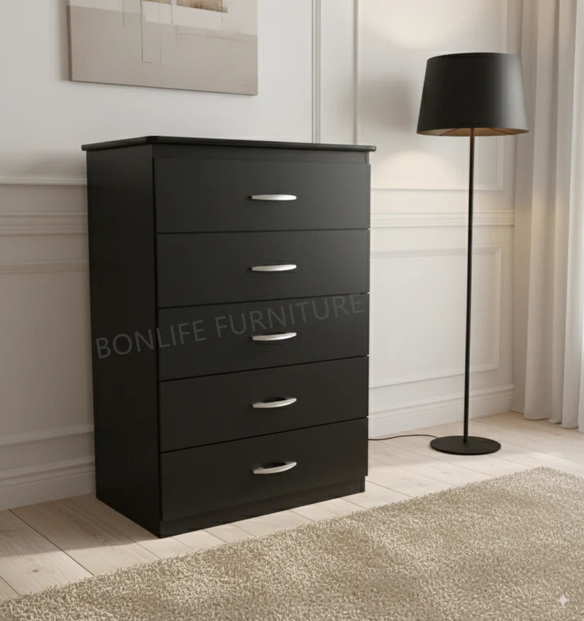 Modern Bedroom Storage Bundle – 5-Drawer Chest + 6-Drawer Dresser