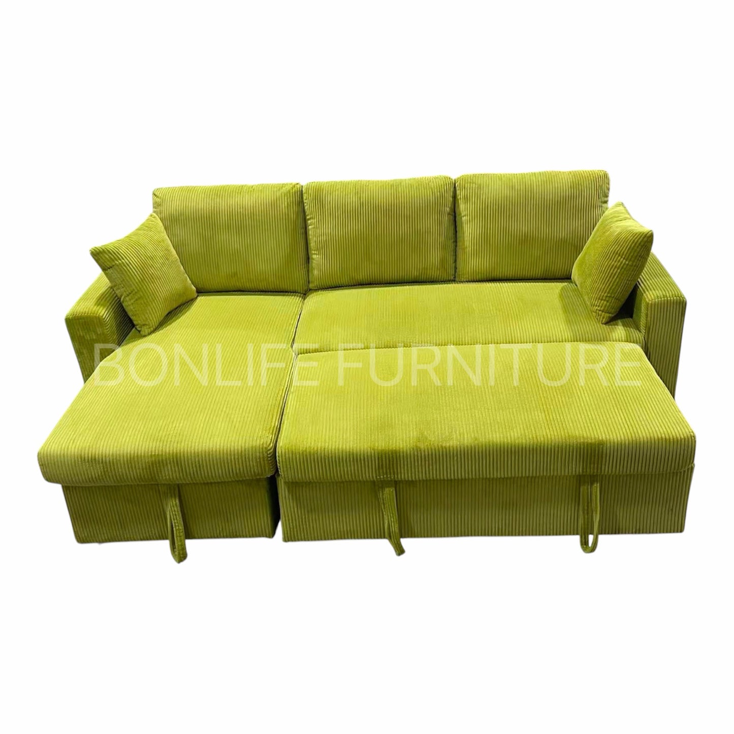 Corduroy Reversible Sectional Sofa Bed with Storage-D2508