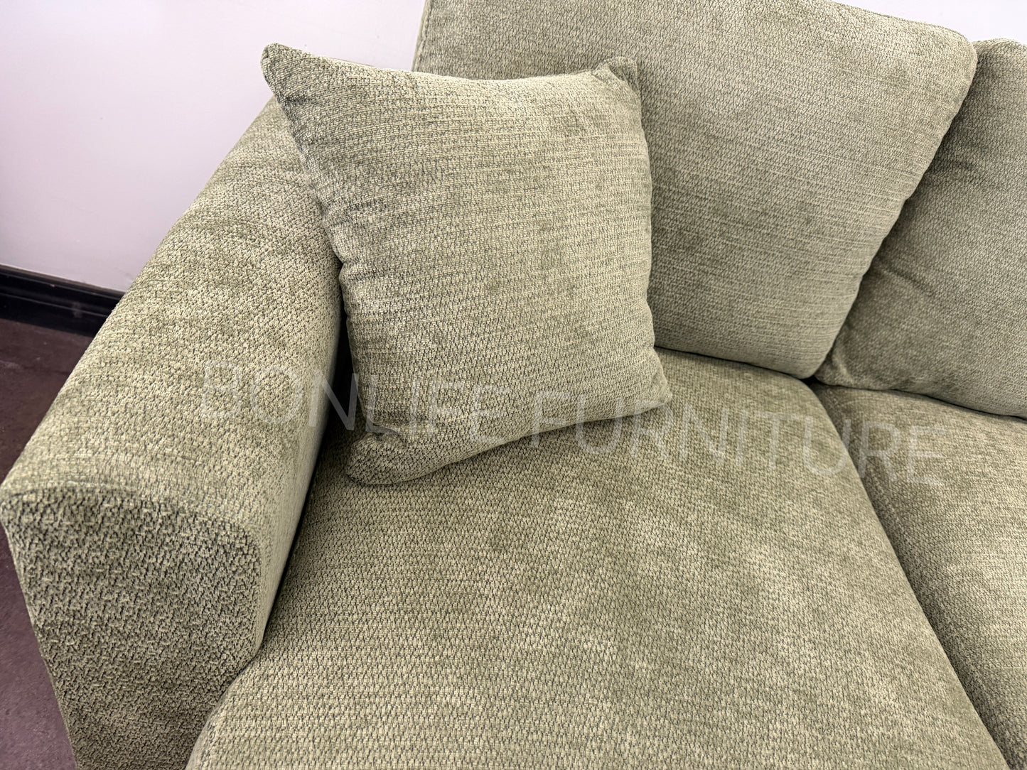 118” U-Shaped Chenille Pull-Out Sofa Bed with Dual Storage Chaise-D2603