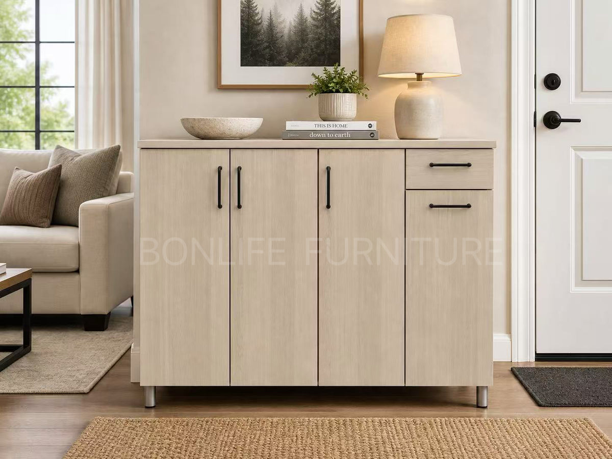 47" Shoe Storage Cabinet with Adjustable Shelves & Drawer