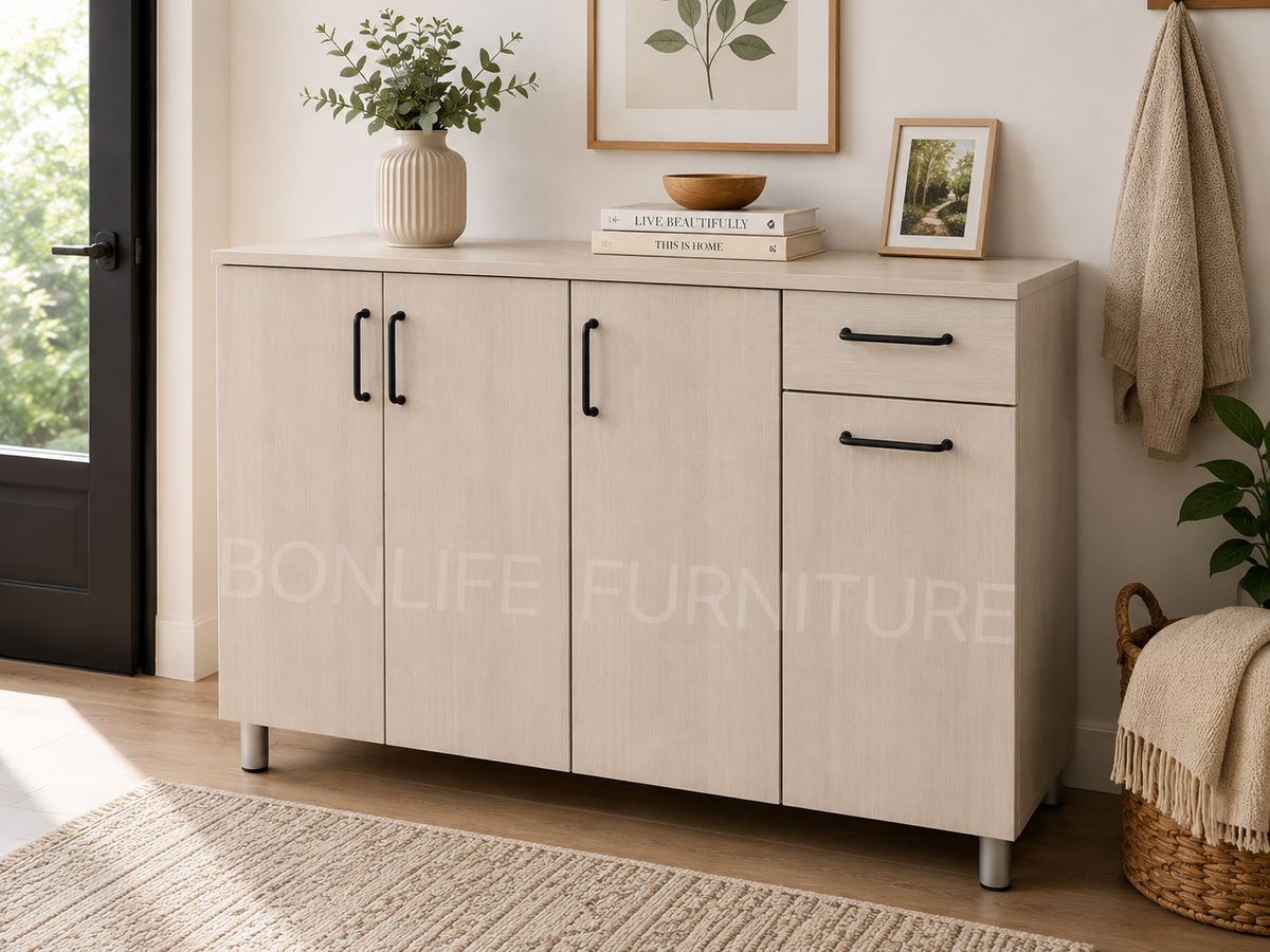 47" Shoe Storage Cabinet with Adjustable Shelves & Drawer