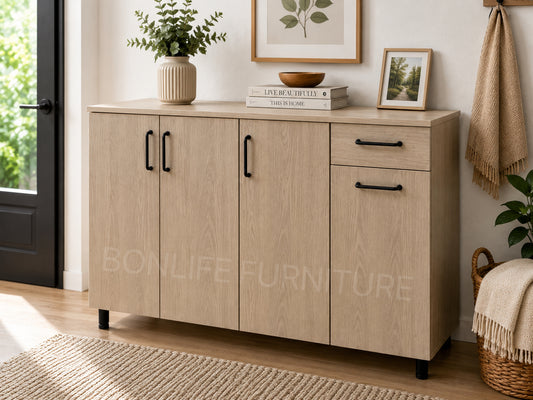 47" Shoe Storage Cabinet with Adjustable Shelves & Drawer