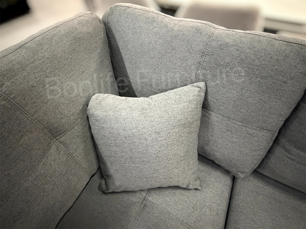 Modern Fabric Sectional Sofa with Reversible Chaise & Storage Ottoman-D1012