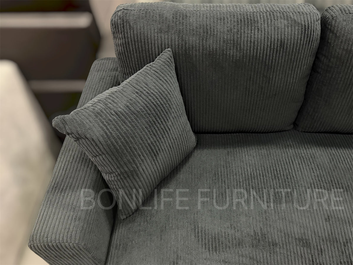 Corduroy Reversible Sectional Sofa Bed with Storage-D2508