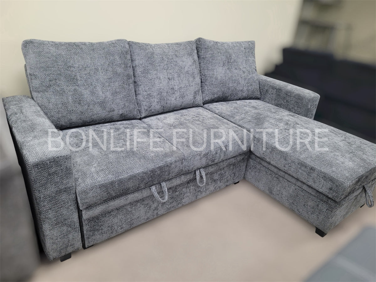 Modern Pull-Out Sofa Bed Sectional with Storage – Reversible Chaise-T1248