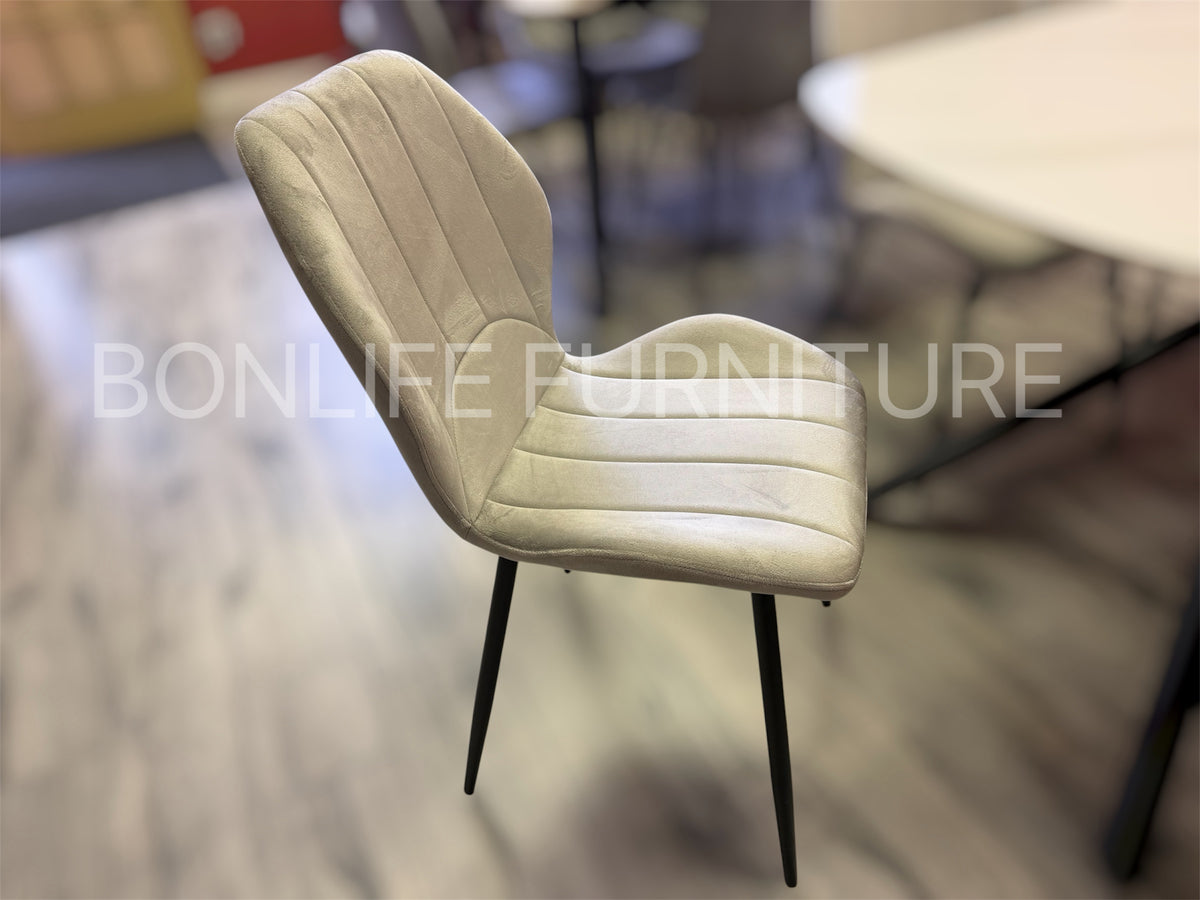 Modern 7-Piece Dining Set | Sintered Stone Table + 6 Velvet Chairs-I1530