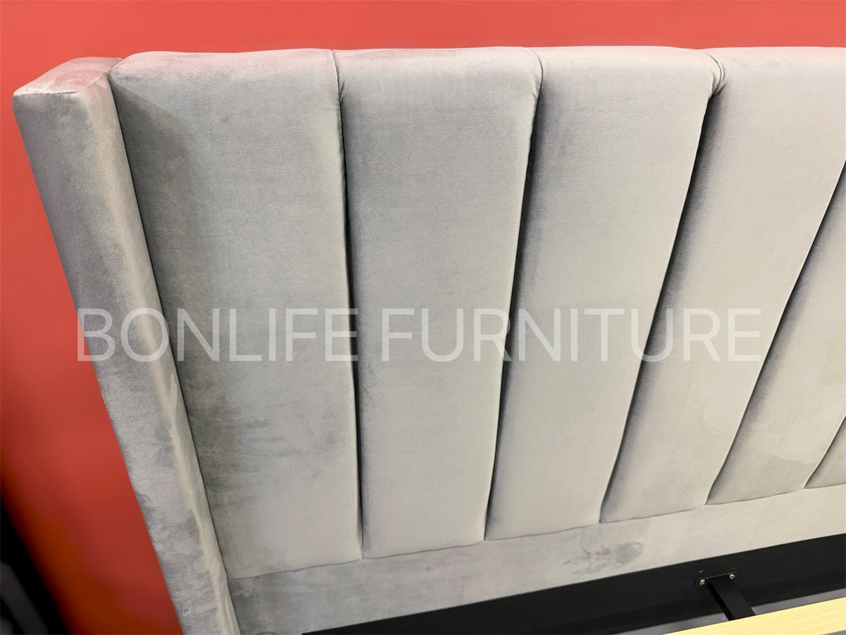 Modern Velvet Panel Tufted Platform Bed Frame -T2190