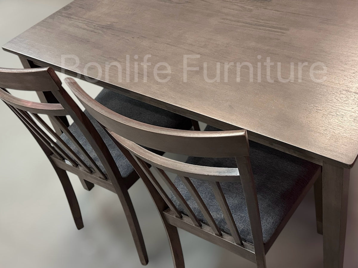 7-Piece Grey Wood Dining Set – Table with 6 Upholstered Chairs-T3117(3115C)