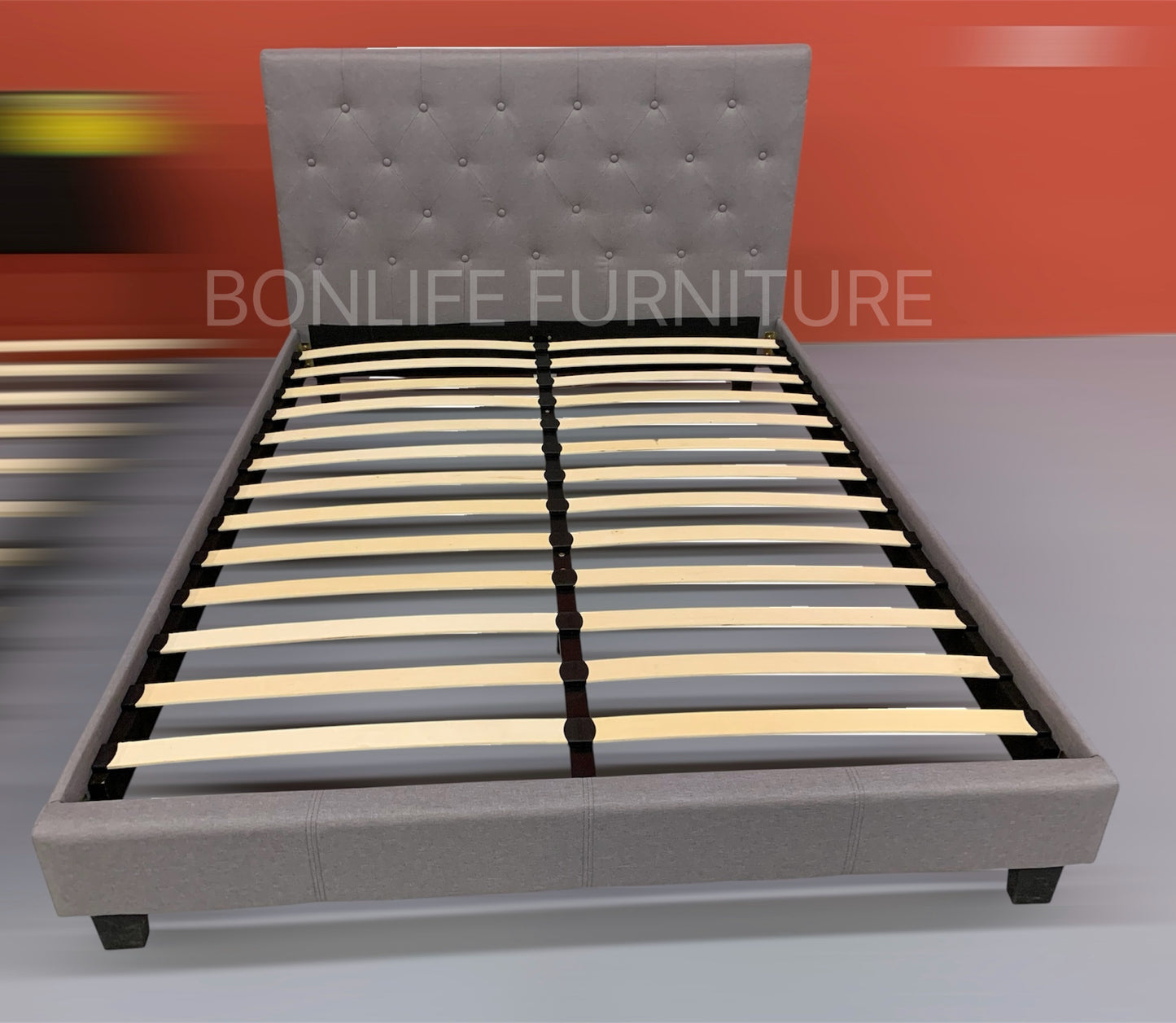 Button Tufted Platform Bed-T2366