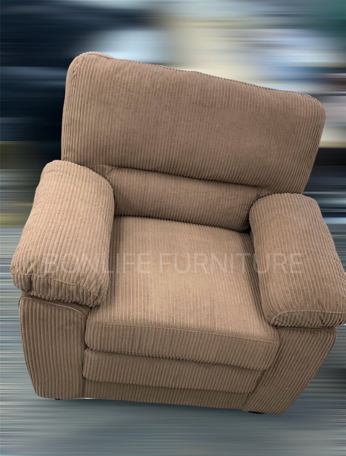 Corduroy 3-Piece Sofa Set – Modern Living Room Sofa, Loveseat & Chair -Ctystal