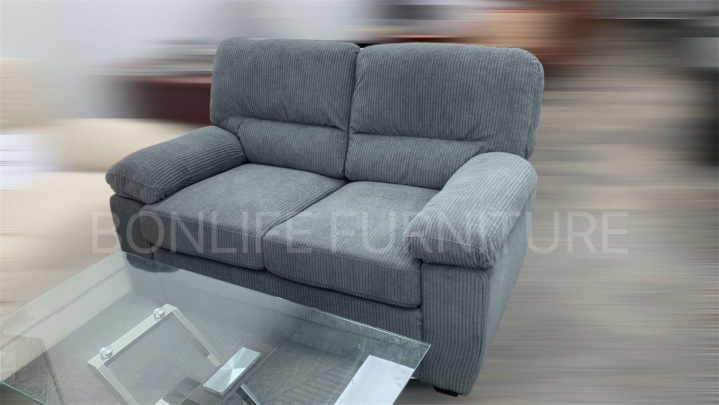 Corduroy 3-Piece Sofa Set – Modern Living Room Sofa, Loveseat & Chair -Ctystal
