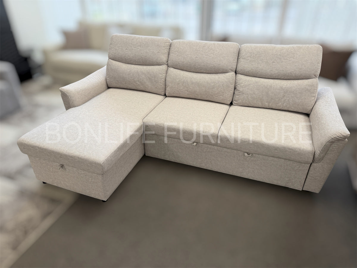 Reversible Performance Fabric Sectional Sofa Bed with Storage-BOAT