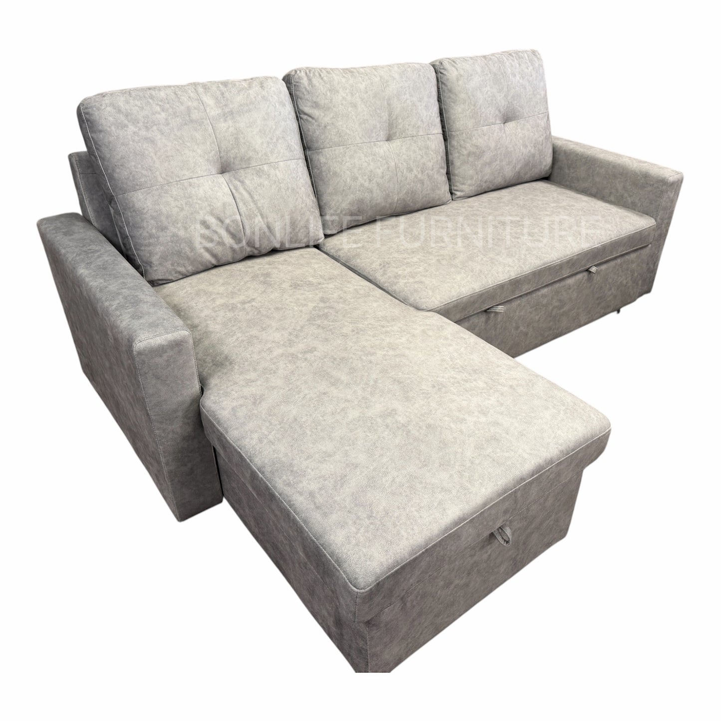 Five-Defense Fabric Pull-Out Sectional Sofa Bed with Storage-ISLAND2