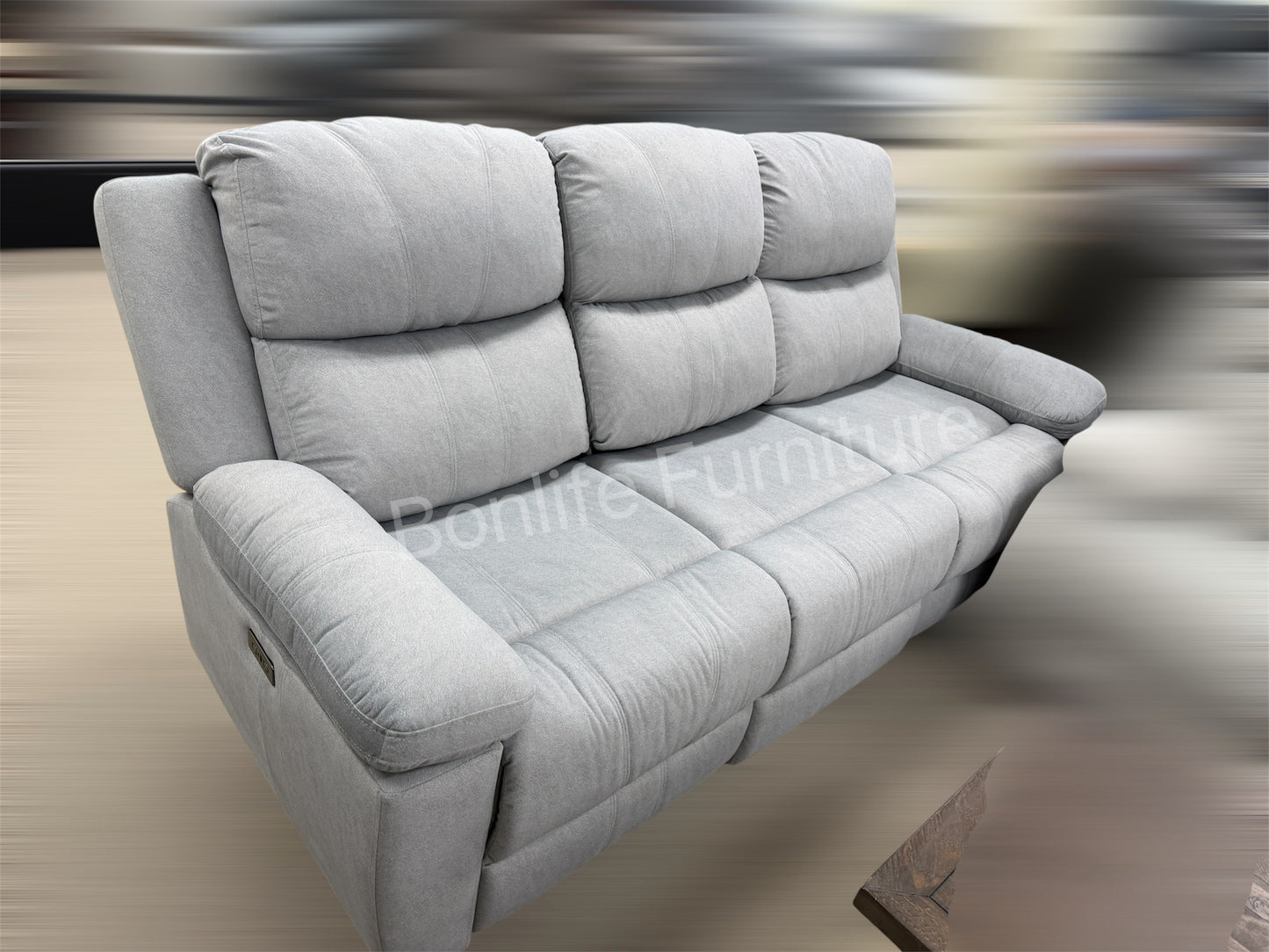 Power Reclining Sofa, Loveseat & Chair – Grey Fabric-T1125