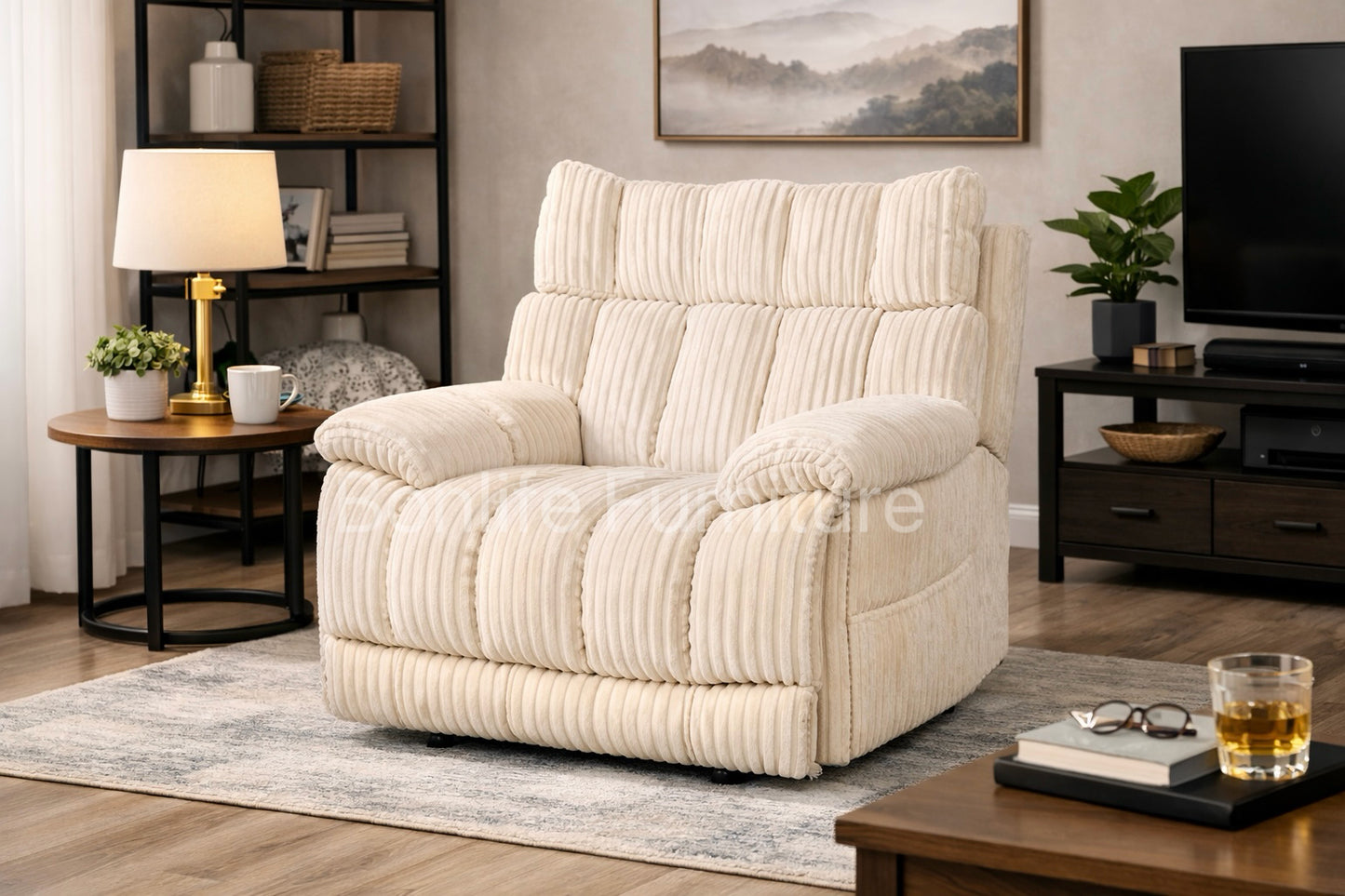 Modern Dual Power Recliner Chair with Adjustable Lumbar & Bluetooth Speaker-I6125