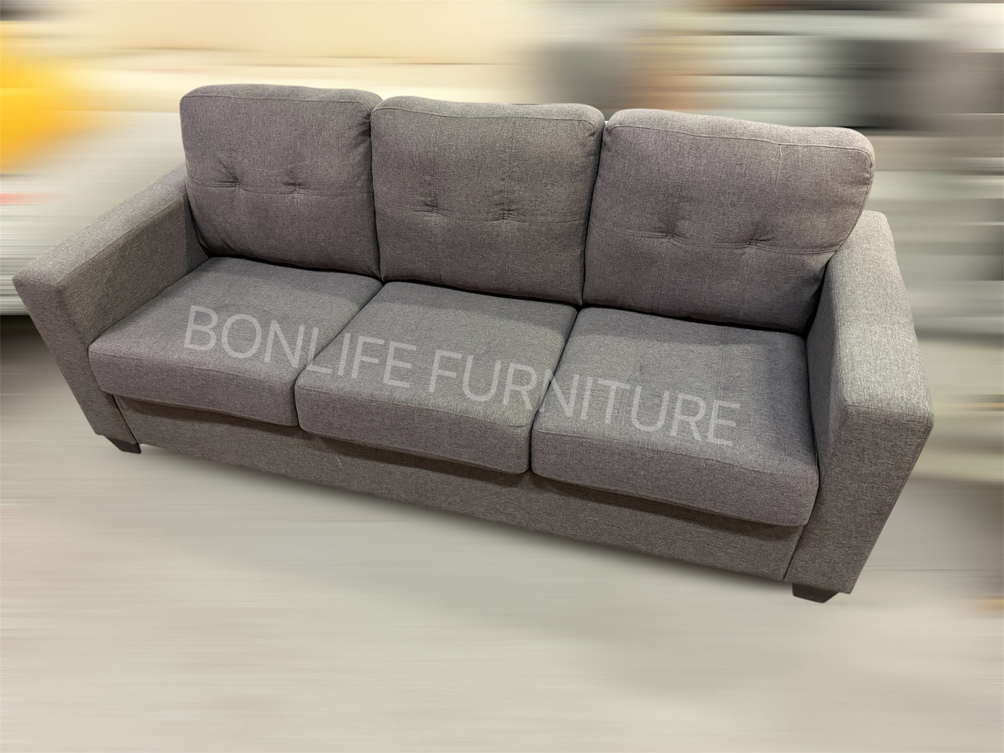 Contemporary Charcoal Linen Sofa-T1173