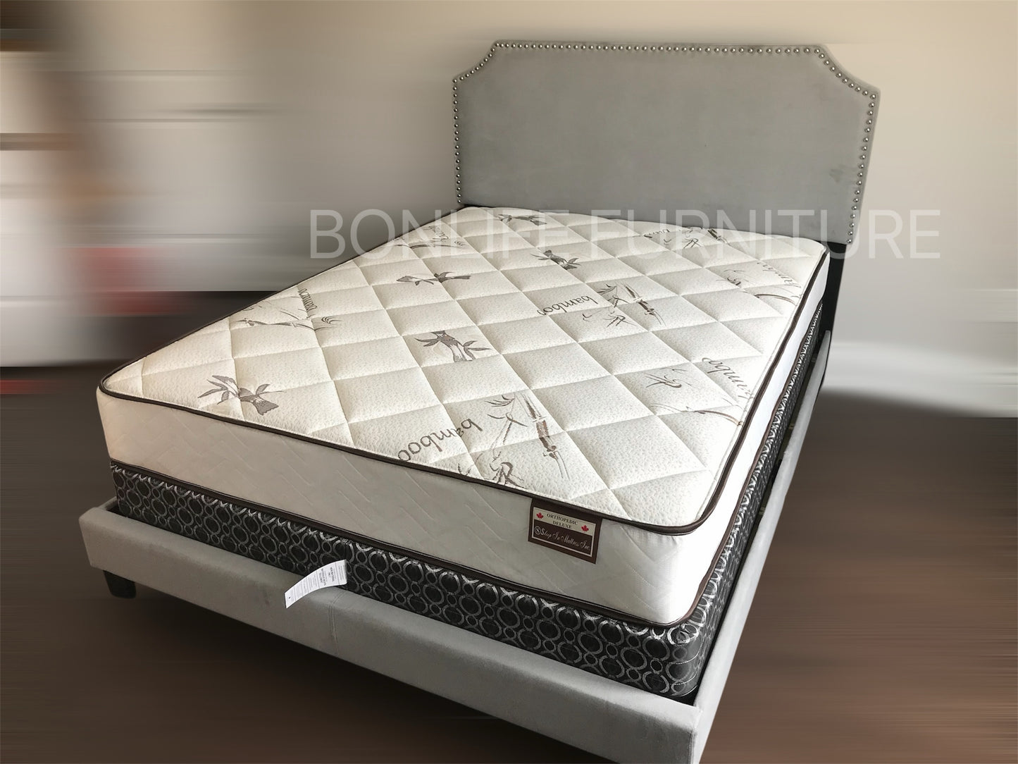Velvet Scalloped Bed Frame with Adjustable Headboard -T2116
