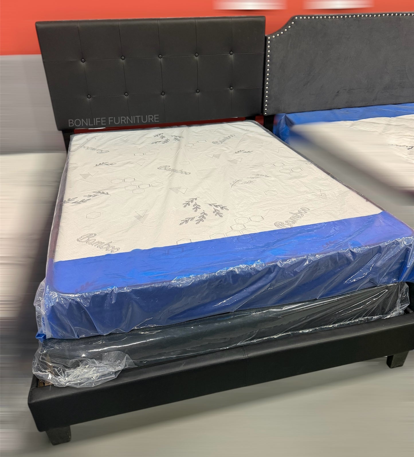 Adjustable Button Tufted Bed Frame with Headboard-T2113