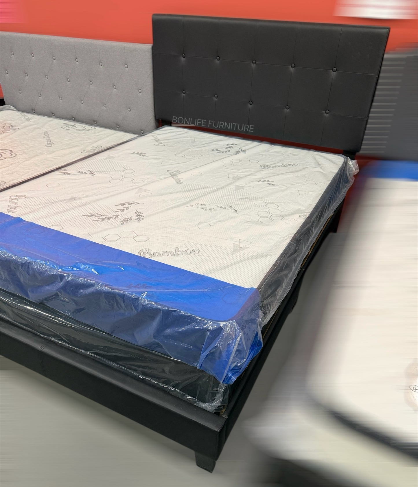 Adjustable Button Tufted Bed Frame with Headboard-T2113