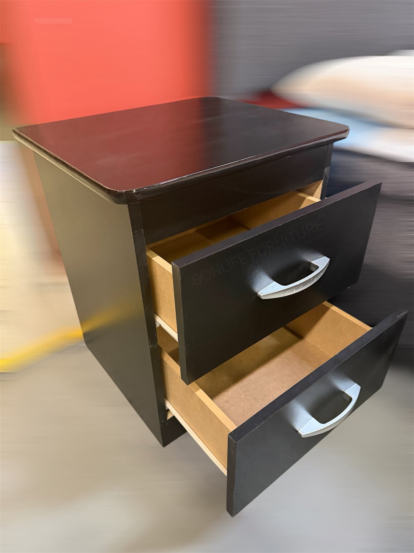 2-Drawer Nightstand – 22”H x 18”W x 16”D | Modern Bedside Table | Made in Canada
