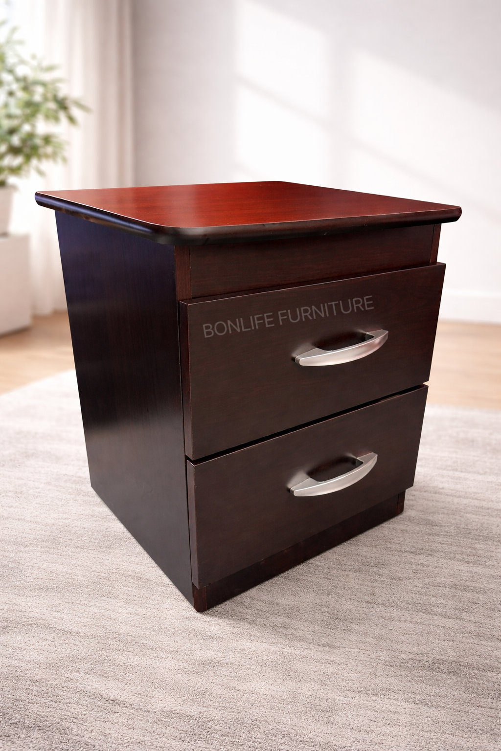 2-Drawer Nightstand – 22”H x 18”W x 16”D | Modern Bedside Table | Made in Canada