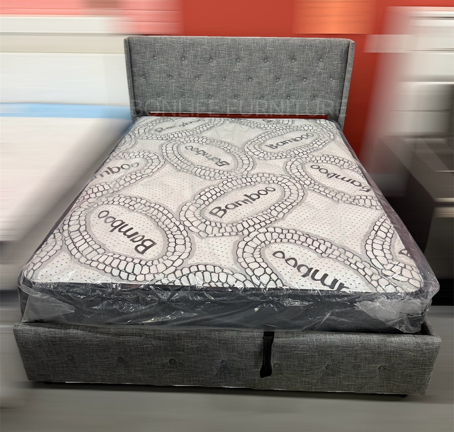 Modern Upholstered Storage Platform Bed with Lift-Up Storage-T2162