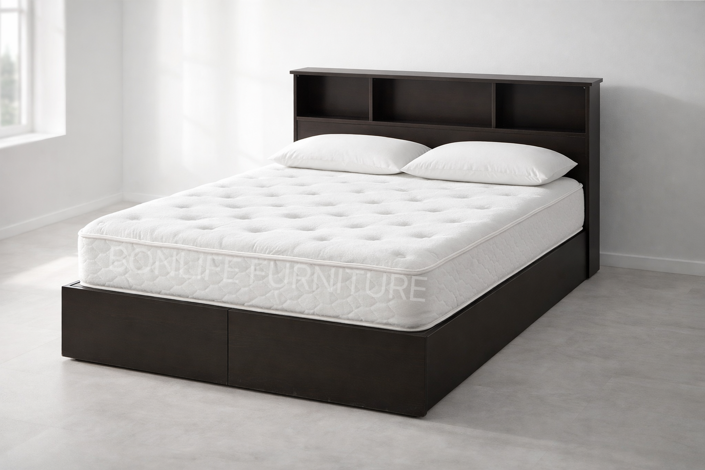 Storage Platform Bed with Drawers & Lift-Up Storage – Canadian Made Wood Frame-Mate